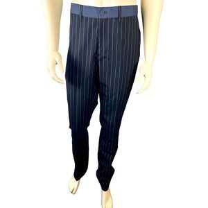 NWT J. Lindeberg Slim Fit F/F Black/White Pinstripe Casual Dress Pants Size 32